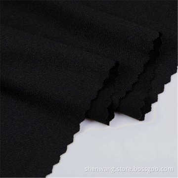 Black Polyester DTY Sport Wear Jersey Spandex Fabric